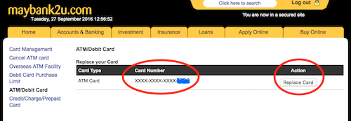Cara Tukar Kad Debit Maybank Secara Online Di Maybank2u